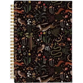 Fairy Rustic Forest Notebook, Gothic Vintage Mushroom Woodland Wild Animals Butterfly Dark Cottagecore Aesthetic Journal Notebook, Cottagecore Gifts, Spiral Notebook 5.5x8.3