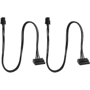 Create idea 2Pcs Mini 4Pin to SATA Power Cables Mini 4 Pin to 15 Pin SATA Female Wire Power Adapter Cable Accessories for Motherboards HDDs CD Drives