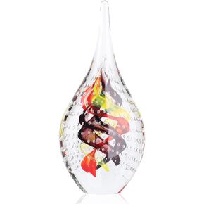 DOVDOV Blown Glass Sculpture, Green Glass Art Collection Statue, Unique Mediterranean Decorative Glass, Suitable for Office, Bookshelf, Dresser, Living Room Coffee Table, Mantelpiece Filling