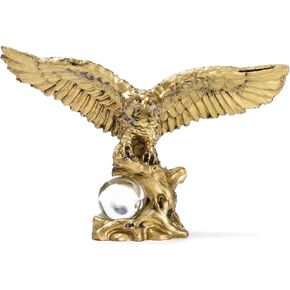 Feng Shui Resin Flying Eagle with Glass Ball Statue Home Office Shop Decoration Collection Gift TQGJBS89
