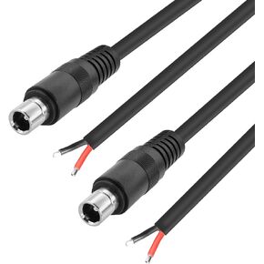 GINTOOYUN 2 PCS DC8020 Connector Pigtail Cable DC 8.0MM x 2.0MM Male Plug to Bare Wire Open End Power Cable Supply Repair Cable, for Portable Power Station (0.3m)