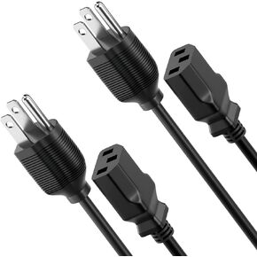 سلك طاقة مكبر الصوت، QYD 3 Prong Power Cord 6.6ft C13 iec استبدال كابل الطاقة لمكبر الصوت ION Block Rocker Guitar Amp Job Rocker Explorer نظام مكبر الصوت المحمول Mackie Thump Bose مكبر صوت - قطعتان
