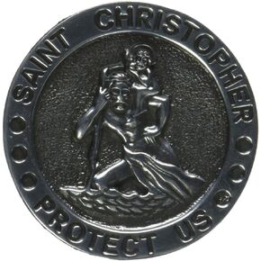 Cathedral Art (Abbey & CA Gift Auto Visor Clip, St. Christopher, One Size, Silver