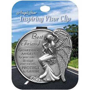 AngelStar 15691 Best Friend Guardian Angel Visor Clip Accent, 2-1/2-Inch , Silver