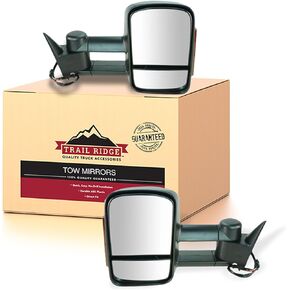 Trail Ridge Tow Mirror Power Heated Signal Black Pair for Chevy GMC Pickup Truck
