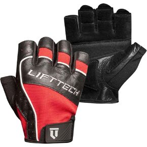 Lift Tech Men's Reflex Weight Lifting Gloves for Men - Workout Gloves for Men Into Weights, Strength Training, Powerlifting - Washable Exercise Gloves for Men - Red & Black, XL