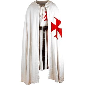 Medieval Templar Knight Tunic Halloween Costume without Hooded Cap Cloak Renaissance Surcoat Cosplay Costumes (S-6XL)