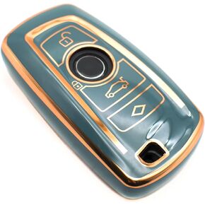 FEYOUN Key Fob Cover Compatible with BMW 1 3 4 5 6 7 Series X3 X4 M5 M6 GT3 GT5 Smart TPU Remote Keyless Key Fob Case Protection Shell Accessories, White