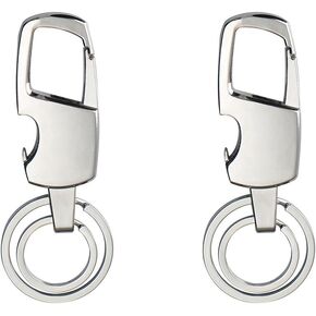 2 قطعة سلسلة مفاتيح السيارة حلقات رجالي لمفاتيح السيارة مشبك حلقة تسلق متعدد الوظائف سلسلة مفاتيح فتاحة الزجاجات الثقيلة in Kuwait