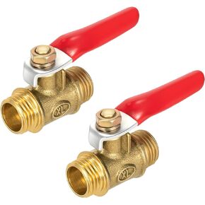 2pcs 1/4 Inch Ball Valve NPT Air Compressor Brass Valve Female Male Shut Off Small for Long Straight Pure Copper Tubing Shut Off Valve Refrigerator Water Line Fittings Coupling Adapter