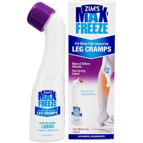 Zim's Max Freeze Leg Cramp - سائل سريع الاختراق للألم الطفيف الناجم عن تشنجات الساق - أداة توزيع سهلة ولا تسبب فوضى - 3 أونصة