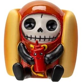 Frank Skeleton Hotdog Complete with his Very own Ketchup Bottle in Hand