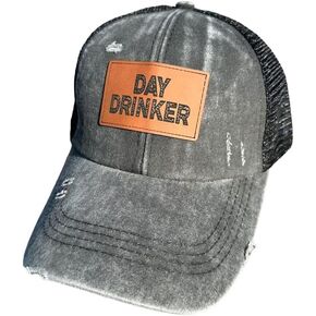 Day Drinker hat Womens hat Leopard hat Hat for Women Western hat Cow hat Hat for her Ponytail hat