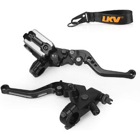 LKV Motorcycle Brake Clutch Pump Lever with Hydraulic Master Cylinder Moto Accessories 7/8" 22mm Piston Universal CNC Compatible with Honda Yamaha Kawasaki Suzuki