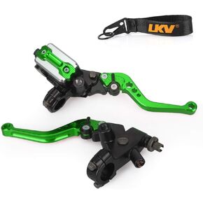 LKV Motorcycle Brake Clutch Pump Lever with Hydraulic Master Cylinder Moto Accessories 7/8" 22mm Piston Universal CNC Compatible with Honda Yamaha Kawasaki Suzuki