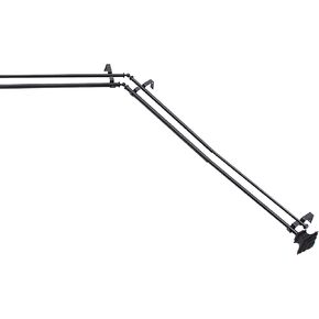 Kenney KN80723 Mission Step Square End Decorative Bay Window Double Curtain Rod, 78-144" Adjustable Length (22-37" Sides, 28-72" Middle) Black Finish, 3/4" Diameter Steel Tube