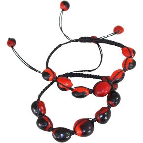 E B Evelyn Brooks Designs Adjustable Macrame Ethnic Unisex Good Luck Bracelet w/Meaningful Good Luck Huayruro Seed Beads - Great gifts for HIM & for HER in Saudi Arabia