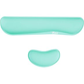 Upgrade Cleanable PU Leather Keyboard Wrist Rest Pad & Mouse Wrist Cushion Support for School, Home, Office, Computer, Laptop, Mac, Waterproof Lightweight Comfortable Pain Relief Typing (Mint)