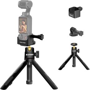 Osmo Pocket 3 Tripod+ Osmo Pocket 3 Expand Frame Extendable Mini Selfie Stick Tripod with 360°Ball Expansion Adapter Mount Compatible for DJI Osmo Pocket 3 Accessories