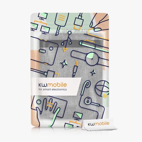 غطاء kwmobile لجهاز Amazon Kindle Paperwhite 11. Generation 2021 - حافظة قارئ إلكتروني من القماش مع حزام يد مدمج وحامل - رمادي in Saudi Arabia