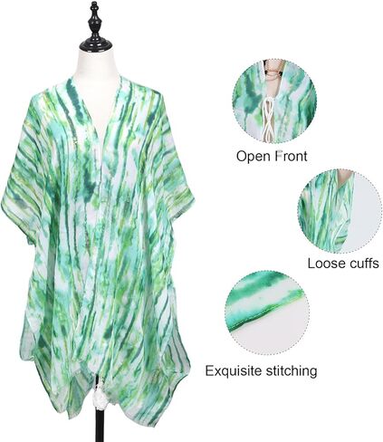 ملابس سباحة نسائية من MEANBEAUTY ملابس سباحة لتغطية ملابس السباحة مطبوعة بالورود وأكمام قصيرة كيمونو كارديجان فستان الشاطئ 2024 in Kuwait