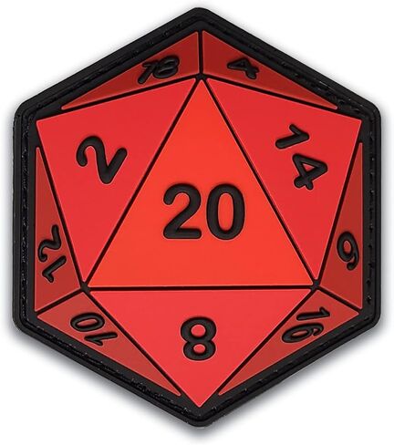 D20 Dice PVC Morale Patch - Funny Morale, Tactical, Military Patch - Patches, Military Patches - Perfect for Your Tactical Military Army Gear, Backpack, Cap, Vest in Saudi Arabia