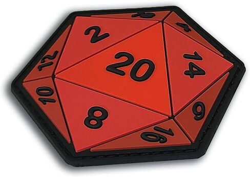 D20 Dice PVC Morale Patch - Funny Morale, Tactical, Military Patch - Patches, Military Patches - Perfect for Your Tactical Military Army Gear, Backpack, Cap, Vest in Saudi Arabia