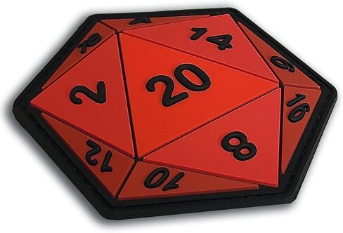 D20 Dice PVC Morale Patch - Funny Morale, Tactical, Military Patch - Patches, Military Patches - Perfect for Your Tactical Military Army Gear, Backpack, Cap, Vest in Saudi Arabia