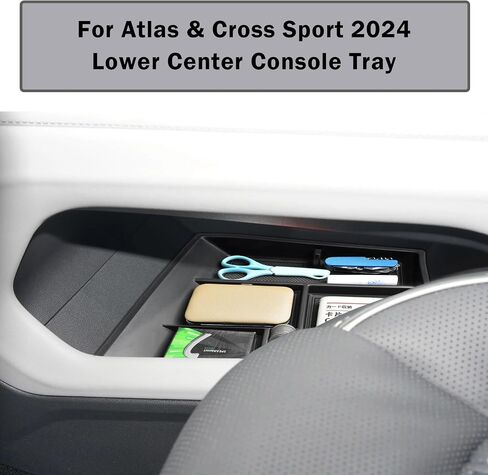 منظم وحدة التحكم المركزية EDBETOS 2024 Atlas السفلي متوافق مع ملحقات Volkswagen Atlas/Cross الرياضية 24+ إدراج صينية تخزين فتحة عملة معدنية مادة بلاستيك ABS in Saudi Arabia