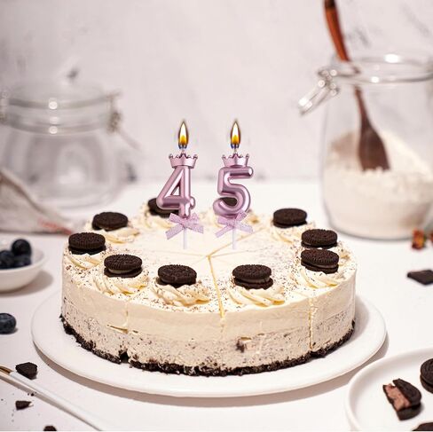 45th 54th Birthday Candles, Gold 54 45 Year Old Number Birthday Candles, Happy Birthday Party Cake Topper Decoration Gifts for Women Men in Kuwait