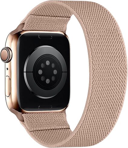 أربطة حلقة منفردة قابلة للتمدد متوافقة مع ساعة Apple 40 مم 38 مم 44 مم 42 مم 41 مم 45 مم أساور معصم من النايلون المنسوج المضفر للنساء والرجال لسلسلة iWatch 7/6/5/4/3/2/1/SE in Kuwait