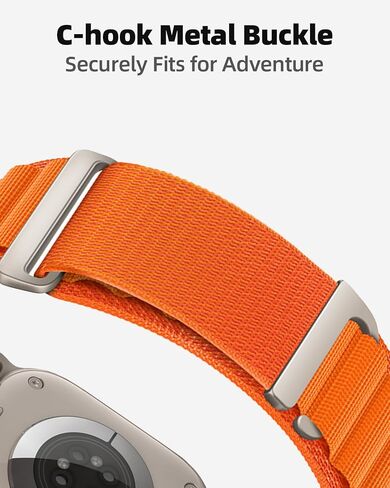 Alpine Loop Compatible With Apple Watch Ultra Watch Band, Alpine Watch Band with Metal C-Clasp Connetor for iWatch Series Ultra 2/ Ultra 9 8 7 6 5 4 3 2 1 SE/SE 2 in Saudi Arabia