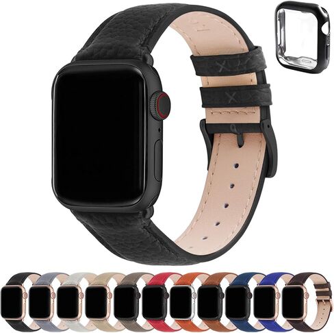 أحزمة جلدية من Fullmosa متوافقة مع سوار ساعة Apple مقاس 38 مم 40 مم 41 مم 42 مم 44 مم 45 مم 49 مم، حزام iWatch أنيق مع حافظة لسلسلة iWatch 9 8 7 6 5 4 3 2 1 SE Ultra 2 1 للنساء in Kuwait