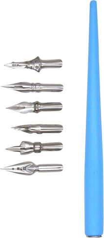 Gullor Calligraphy Dip Pens Manga Artist Cartoon Comic Drawing Painting Kit Tool with 6 Nibs, Brown in Saudi Arabia