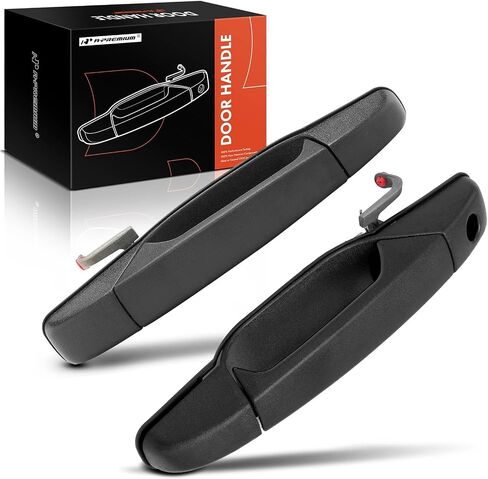 A-Premium Outside Exterior Door Handles Compatible with 2007 2008 2009 2010 2011 2012 2013 2014 Chevy Silverado 1500 Tahoe Suburban Avalanche & GMC Sierra Yukon, Textured Black, 2-PC Set, Front Side in Saudi Arabia