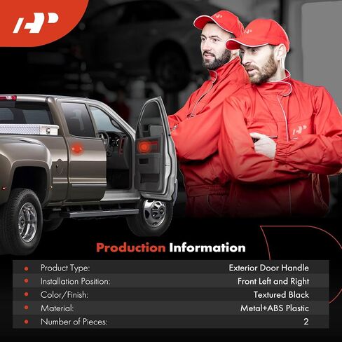 A-Premium Outside Exterior Door Handles Compatible with 2007 2008 2009 2010 2011 2012 2013 2014 Chevy Silverado 1500 Tahoe Suburban Avalanche & GMC Sierra Yukon, Textured Black, 2-PC Set, Front Side in Saudi Arabia