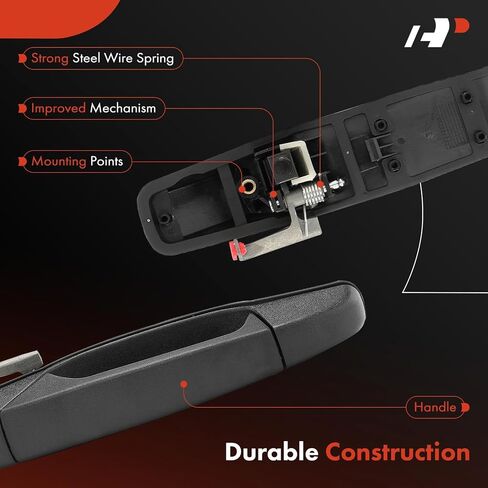 A-Premium Outside Exterior Door Handles Compatible with 2007 2008 2009 2010 2011 2012 2013 2014 Chevy Silverado 1500 Tahoe Suburban Avalanche & GMC Sierra Yukon, Textured Black, 2-PC Set, Front Side in Saudi Arabia