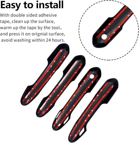 Door Handle Cover Trim Compatible With Toyota Rav4 XLE SE XSE 2019-2023 For Highlander L LE XLE XSE 2020-2023 Exterior Door Handles Accessories Decoration with Smart Key Holes Carbon Fiber style in Saudi Arabia