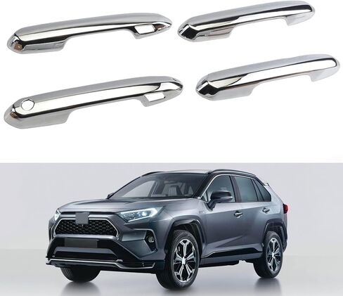 Door Handle Cover Trim Compatible With Toyota Rav4 XLE SE XSE 2019-2023 For Highlander L LE XLE XSE 2020-2023 Exterior Door Handles Accessories Decoration with Smart Key Holes Carbon Fiber style in Kuwait
