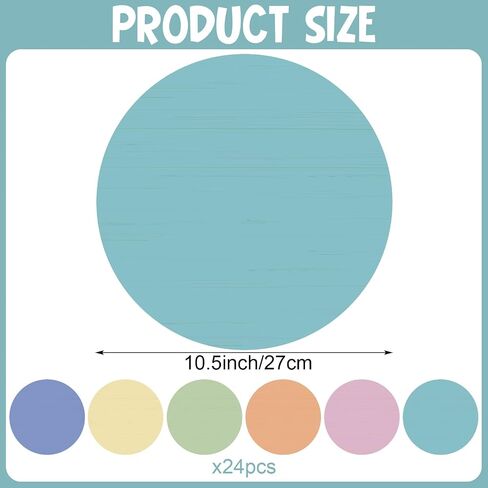 24 Pack Dry Erase Dots Circles Colorful 10 Inch Removable White Board Marker Wall Sticker Decals Spots Set for Classroom School Teachers Students Tables Desk, Painted Wood Design in Saudi Arabia