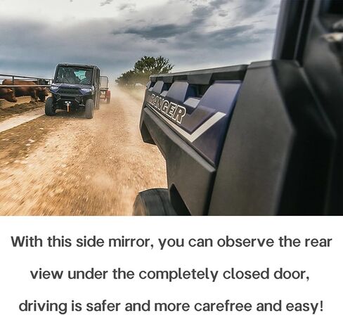 مرايا جانبية رينجر مثبتة على الباب، مرايا SHEJISI UTV مطابقة لقم الثقب الخاصة تجعل التثبيت أسهل وأكثر ملاءمة، متوافقة مع 2018-2023 Polaris Ranger Crew SP XP 570 1000 in Kuwait