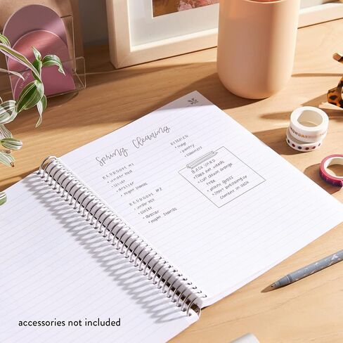 Erin Condren 8.5" X 11" Spiral Bound Lined Notebook - Colorful Cosmos, 160 Lined Page Note Taking & Writing Notebook, 80 Lb, Thick Mohawk Paper, Stickers Included in Saudi Arabia