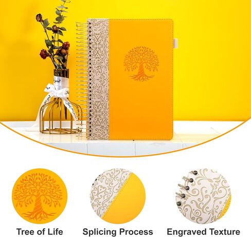 FLYING EAGLE Spiral Notebook, Journal Notebooks for Women, 300 Pages College Ruled Hardcover Notebook for School, Work, Note Taking, Writing, B5 Yellow in Saudi Arabia