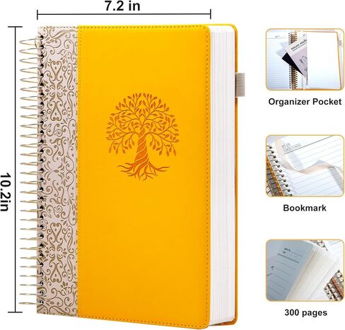 FLYING EAGLE Spiral Notebook, Journal Notebooks for Women, 300 Pages College Ruled Hardcover Notebook for School, Work, Note Taking, Writing, B5 Yellow in Saudi Arabia