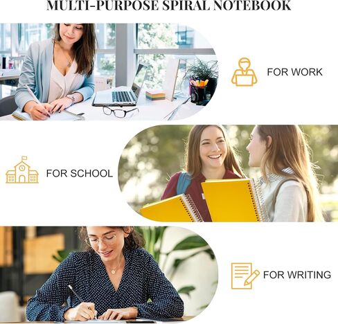 FLYING EAGLE Spiral Notebook, Journal Notebooks for Women, 300 Pages College Ruled Hardcover Notebook for School, Work, Note Taking, Writing, B5 Yellow in Saudi Arabia