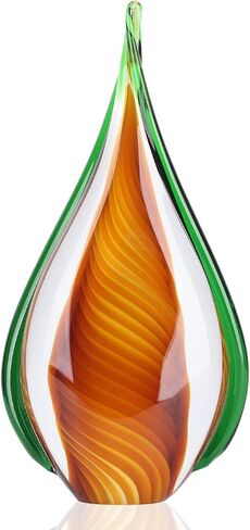DOVDOV Blown Glass Sculpture, Green Glass Art Collection Statue, Unique Mediterranean Decorative Glass, Suitable for Office, Bookshelf, Dresser, Living Room Coffee Table, Mantelpiece Filling in Saudi Arabia