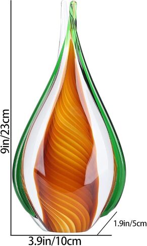 DOVDOV Blown Glass Sculpture, Green Glass Art Collection Statue, Unique Mediterranean Decorative Glass, Suitable for Office, Bookshelf, Dresser, Living Room Coffee Table, Mantelpiece Filling in Saudi Arabia