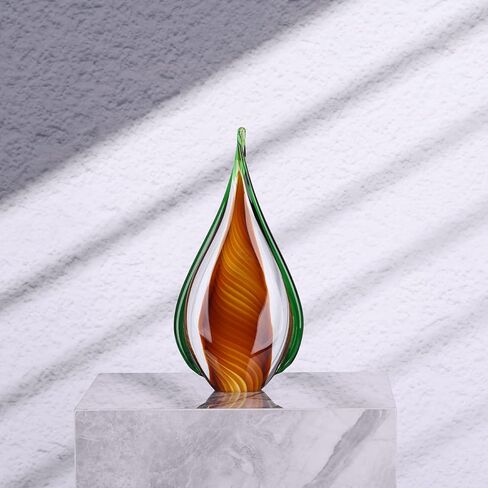DOVDOV Blown Glass Sculpture, Green Glass Art Collection Statue, Unique Mediterranean Decorative Glass, Suitable for Office, Bookshelf, Dresser, Living Room Coffee Table, Mantelpiece Filling in Saudi Arabia