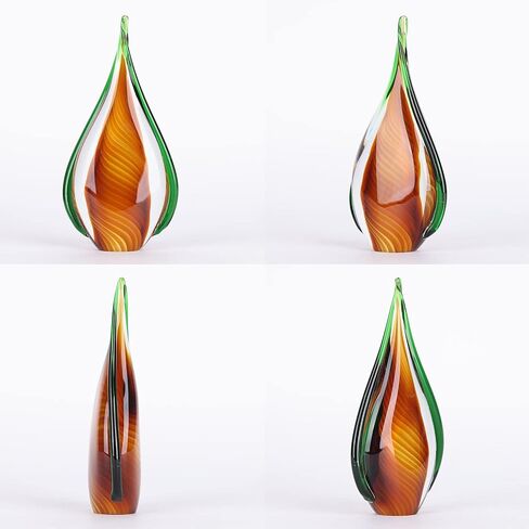 DOVDOV Blown Glass Sculpture, Green Glass Art Collection Statue, Unique Mediterranean Decorative Glass, Suitable for Office, Bookshelf, Dresser, Living Room Coffee Table, Mantelpiece Filling in Saudi Arabia