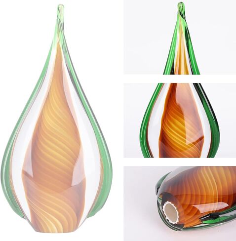 DOVDOV Blown Glass Sculpture, Green Glass Art Collection Statue, Unique Mediterranean Decorative Glass, Suitable for Office, Bookshelf, Dresser, Living Room Coffee Table, Mantelpiece Filling in Saudi Arabia